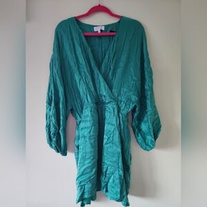 &Other Stories Teal Wrap Dress